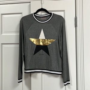 Long sleeve silver/gray shirt. Gently used.